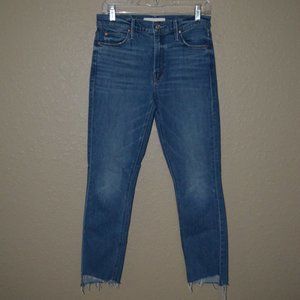 $288 Sz 27 Mother Superior The Mid Rise Dazzler Ankle Step Fray Jeans